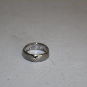 AFJ SCREW RING BAND SILVER TONE 5.5 6